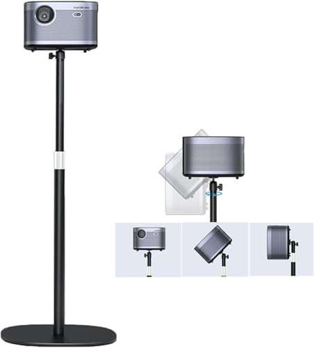 INMOZATA Projector Stand Floor Projector Mount Height Adjustable 90cm to 135cm with 360° Rotatable Compatible with Projector, Camera, Webcam for Home & Office & Outdoor