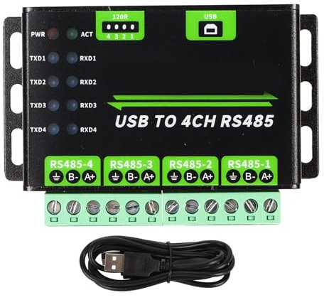 flexman USB zu 4 Kanal RS485 Konverter, 5 V, 23,6 Ma, 1200–460800 Bit/S, Onboard TVS, Anti Donner, 120 R Widerstände, Industrieller Isolierter Adapter für die Kommunikation