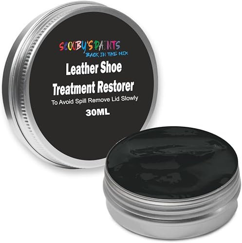 Scooby Paints Leather Shoe Colour Restorer Recolouring Balm Repair Treatment for Faded & Worn Absorbent Leather Furniture, Sofas, Chairs (BLACK)