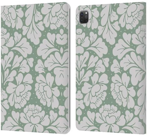 Head Case Designs Offizielle Anis Illustration Barockes Pastellgrün Muster Mischen Leder Brieftaschen Handyhülle Hülle Huelle kompatibel mit Apple iPad Pro 11 2020/2021 / 2022