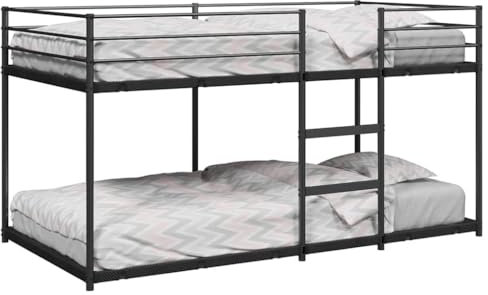 Myheimly Etagenbett ohne Matratze Stahl, Bettgestell, Hochbett, niedriger Etagenbettrahmen, Bettrahmen, Schlafzimmermöbel 75 x 190 cm