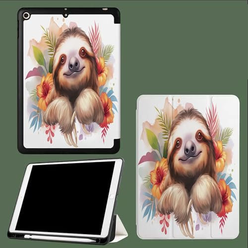 Hülle für iPad Pro 12,9 Zoll 6./5./4 Generation 2022/2021/2020 mit Stifthalter, einfache weiche TPU-Rückseite, Auto Schlafen/Wecken für iPad 12,9 Zoll Hülle Otter Aquarell Tiere