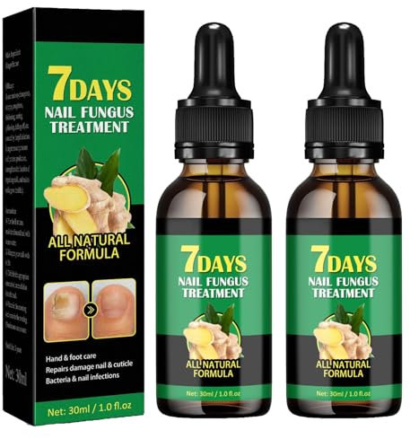2 Pcs Ginger Nail Treatment - 7 Days Nail Fungus Treatment Toenail Cuticle Care Oil for Nails, Ginger Nail Growth Serum, Multi-Purpose Nail Repair for Your nails a Natural Shine