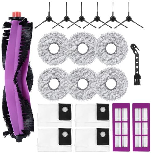 Heykewi Kit de Accesorios para Eureka J15 Ultra Robot Aspiradora Accesorios, 1 Cepillos Principales, 6 Toallitas, 6 Cepillos Laterales, 4 Bolsas para el polvo, 2 Filtros, 1 Cepillo de limpieza