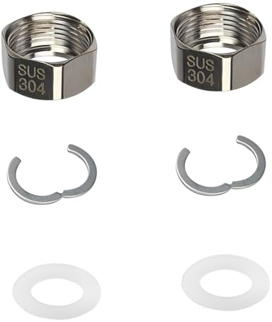 2 Stück Anschluss-Set Edelstahlwellrohr Verschraubung, 1 1/2 Gewinde Fitting für Wellrohr DN32, Anschluss Set DN32-1 1/2'' für Edelstahl Wellrohr, Gewinde Fitting für Solar und Sanitär