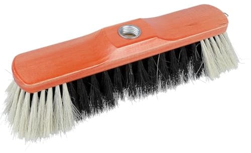 EUROHOME Zimmerbesen aus Teakholz lackiert mit Rosshaar - Besenkopf 31 cm robust aber sanft zum Boden - Stubenbesen dicht gewebt - Besen mit dunklen Borsten - Rosshaarbesen einfach auszubürsten