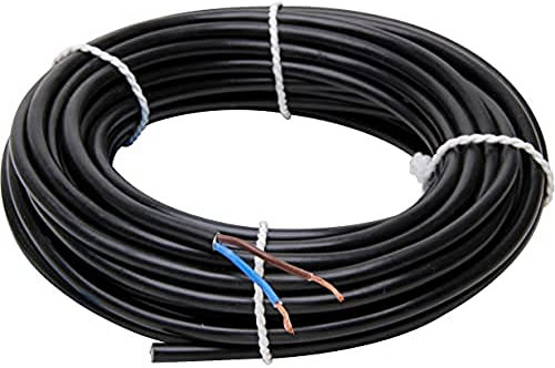 Kopp 152210845 - Guaina H03 VV-F, 2 x 0.75 mm², 10 m, nero