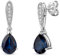 Miore Hängend Ohrringe Für Damen aus 925 Sterlingsilber mit Rubin/Saphir und 0,03 ct natürliche Diamanten (blau)