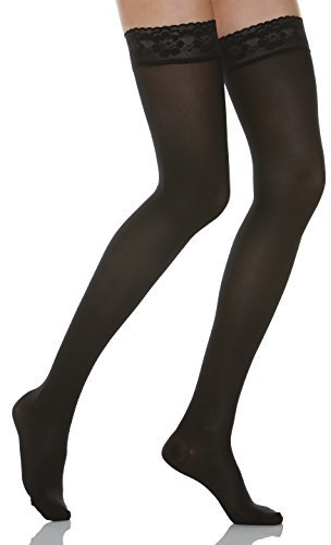 Relaxsan Microfibra 870M (Nero, tg.2) calze autoreggenti compressione graduata 140 Den