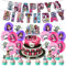 YCFAIIKG Monster Décorations de Fête, Monster Party Supplies, Happy Birthday Banner Ballon Anniversaire Topper de Gâteau pour Enfant