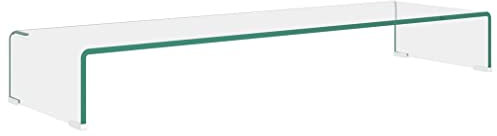 vidaXL Soporte para TV/Elevador Monitor Material Cristal Claro 100x30x13 cm