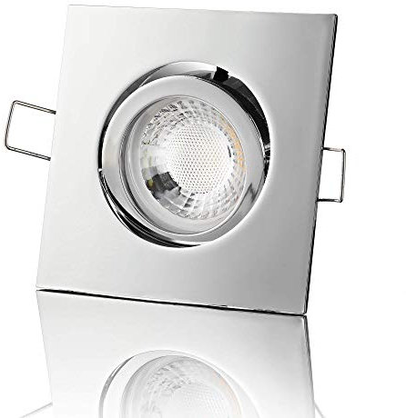 lambado® Premium LED Spot 230V Chrom - Hell & Sparsam inkl. 5W GU10 Strahler warmweiß - Moderne Beleuchtung durch zeitlose Einbaustrahler/Deckenstrahler