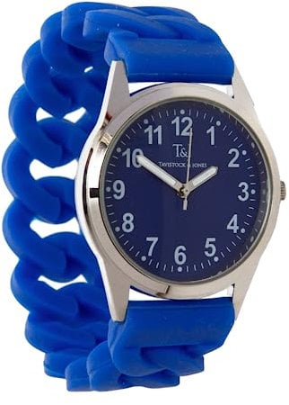 T&J Tavistock & Jones Ladies Watch (Royal Blue) Stretch Bracelet Wrist Watch for Women, Easy to Read Analog Quartz Ladies Watches, Dia. 30mm, Watches for Women - Fully Guaranteed