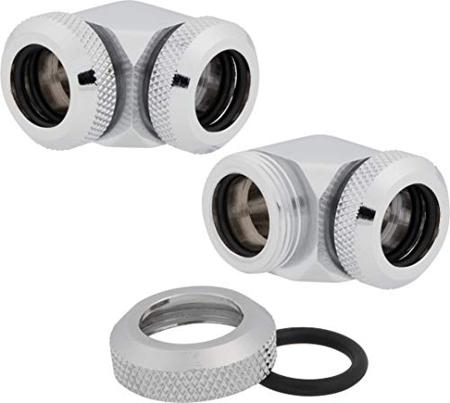 Corsair HYDRO X Series XF Hardline 12mm OD 90° Bits - Chrome (Pack of 2)