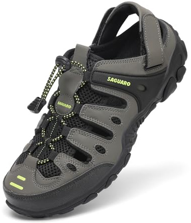 SAGUARO Trekkingsandalen Herren Rutschfest | Geschlossene Zehenkappe, Atmungsaktiv Sandalen