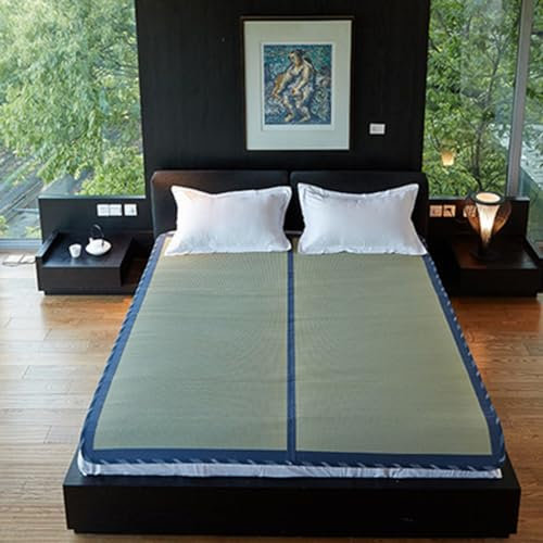 MIINA Traditionelle japanische Tatami-Matratze, Igusa-Matratze, Schlafmatte, japanische Futon-Matratze, Goza-Matte (Full_XL, Natur), 150 x 200 cm