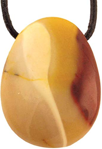 UDIG Edelstein Tropfen Anhänger Amethyst, Blutstein Carneol etc., Kristall mit Lederband Edelsteinanhänger (Mookait multicolor)