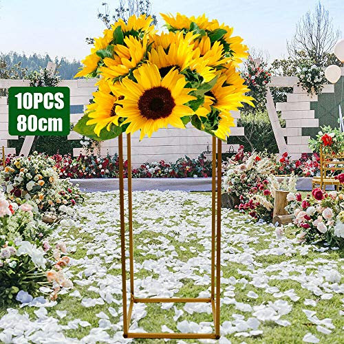 Kaibrite Blumenständer, 10er Set Blumenhocker Pflanzenständer Metall Hoch Blumentopfständer für Blumen und Dekoration in Haus und Garten 80cm