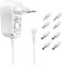 Sonero Alimentation universelle, tension réglable 3V-12V, avec 8 adaptateurs, max. 1000mA, blanc, X-PS021