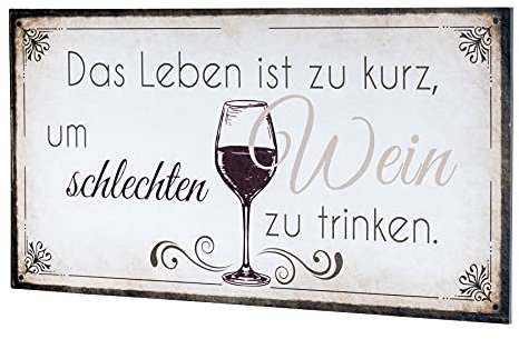 Wandbild 40x20cm Wein Spruch Küche Küchendeko Deko Wandschild Bild Dekoschild Schild Wanddeko Geschenkidee