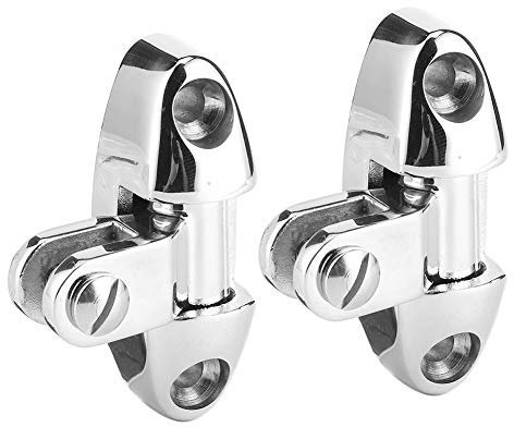 2pcs Top Boat Sunshade Awning Hinge Stainless Steel Swivel Side Support with Screws Rubber Pad Marine Yacht Hardware Accessories for Deck Hinges