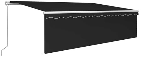 vidaXL Markise Manuell Einziehbar mit Rollo & LED 5x3 m Anthrazit