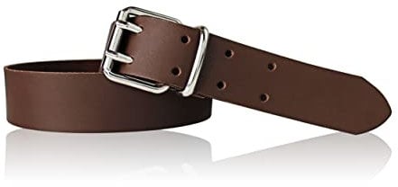 FRONHOFER Doppeldorn Arbeitsgürtel, echtes Leder, 2-Dorn-Schnalle, 18613, Größe:Körperumfang 100 cm/Gesamtlänge 115 cm, Farbe:Dunkelbraun