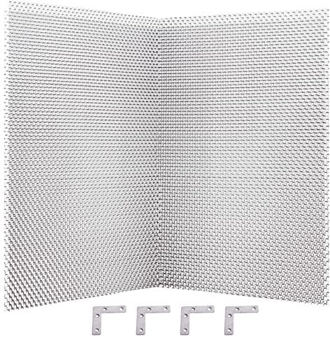 Grillage Rigide Anti Rongeur de Grande et Fin, 2Pcs Frille Inox 304 pour Empêcher Souris Acier Inoxydable 304-20 Mailles - pour Aérations, Maison, Cuisine, Jardin - 420 x 300 mm