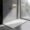 Go Bathrooms White Slate Effect Shower Tray 1400 x 800 mm Rectangular Shower Base with Hidden Waste, Anti-Bacterial Surface–Low Profile Shower Tray for Enclosures