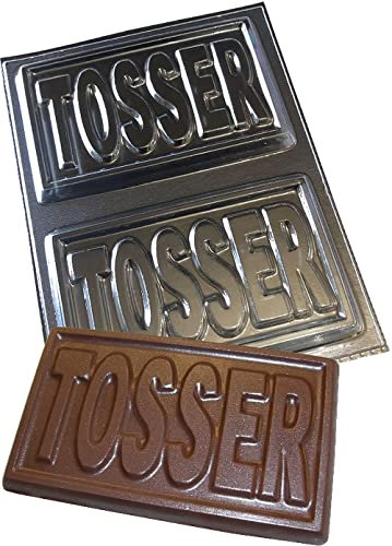 dennycraftmoulds Tosser Large Chocolate Bar Moulds Reusable Plastic Molds Make 150g Bars (4626)