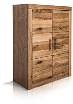 moebel-eins Office Four Aktenschrank klein, Material Teilmassiv, Wildeiche teilmassiv