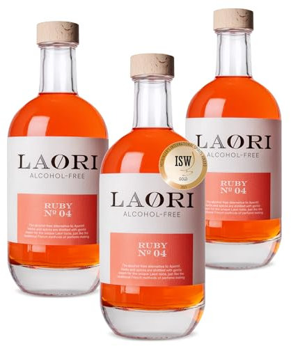 Laori Ruby No 04 Alkoholfreier Spritz 3x500 ml | Fruchtig-frischer Alkoholfreier Aperitif mit pinker Grapefruit & Orange | Perfekt für Italian Spritz & alkoholfreie Cocktails | Nur 65 Kalorien & vegan