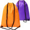WFX Turnbeutel mit Kordelzug, 2 Stück und 1 Stringbeutel, Turnbeutel, Rucksack aus Polyethylen für Damen und Herren, Trainer, Schwimmtasche, Reisen, Strand, Schule, Urlaub, (Orange Lila)