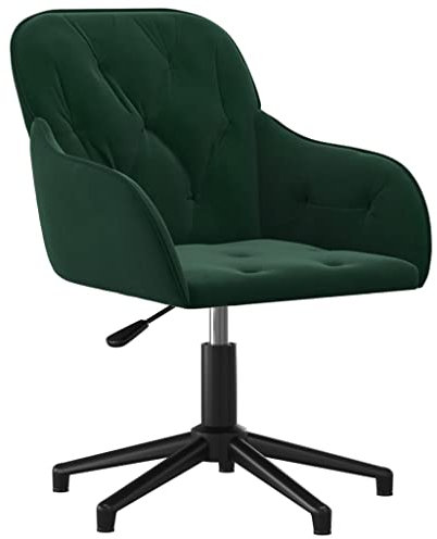 vidaXL Bürostuhl Drehbar Höhenverstellbar Chefsessel Drehstuhl Bürosessel Schreibtischstuhl Computerstuhl Gamingstuhl Büromöbel Dunkelgrün Samt
