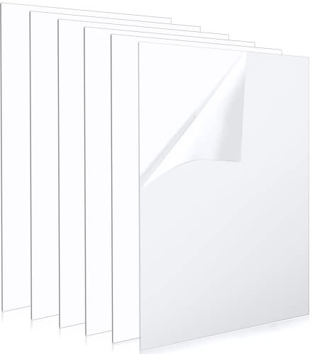 MUKCHAP 6 PCS Clear Acrylic Sheet, 300 x 300mm Plastic Board, 3mm Square Panel for Signs, DIY Display Projects, Craft