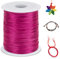 LEREATI 1.5mm Filo Nylon per Braccialetti, 100m Cordoncino per Braccialetti Cordoncino Natalizio Coda di Topo Cordoncino, Macrame Corda per Collane Perline Gioielli Fai da Te (Rosso Rosa)