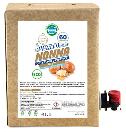 Detersivo lavatrice liquido ecologico ARGAN - Il Bucato della Nonna Bag in Box 3L - 60 lavaggi