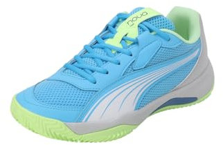 PUMA Unisex NOVA Court Tennis Shoe, Luminous Blue White-Glacial Gray, 44.5 EU