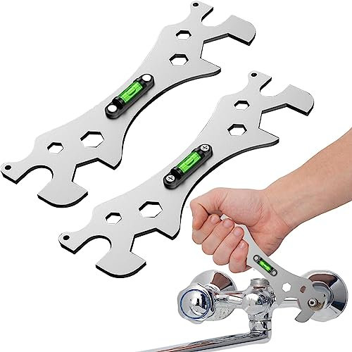 2 llave multifunción, llave universal con nivel grifo ducha, herramienta reparación, llave nivel para cocina, llave ducha universal, herramienta