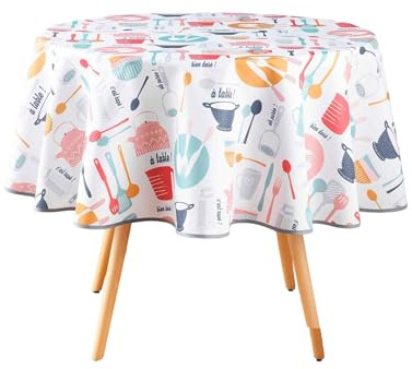 Douceur d'Intérieur, Nappe Ronde (Diamètre 160 cm) Kitchen Multico, PVC Imprimé