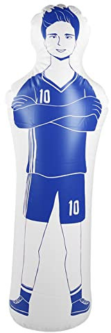 Freistoß Dummies, Aufblasbarer Fußball Trainingsdummy Tumbler Fußball-Boxsack mit Wassergefülltem, Tragbar, Langlebig, Vielseitig Einsetzbar, 40 X 160 cm (Blau)