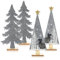 COM-FOUR® 4X dekorativer Aufsteller für Weihnachten - Tannenbaum aus Filz mit Fuß aus Holz - Weihnachtsbaum als Deko für Tisch und Fenster (Tanne + Waldtanne)