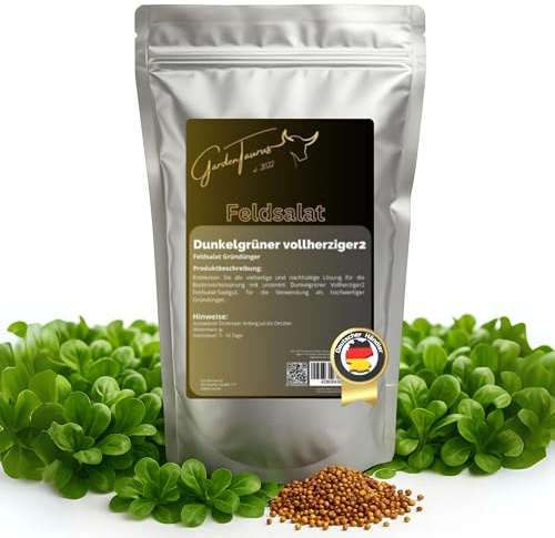 GardenTaurus® Feldsalat essbarer Gründünger, Inhalt für 200m², erzeugt viel Blattmasse, ideal als Gründüngung und zur Ernte, essbarer Salat (200m²)