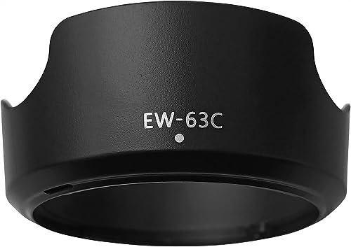 EW-63C Gegenlichtblende + Objektivdeckelabdeckung for Canon EF-S 18–55 mm f/3,5–5,6 ist STM, EF-S 18–55 mm F4–5,6 ist STM-Objektiv, EOS R8 RF24–50 mm F4,5–6,3 ist STM 58-mm-Objektivdeckel