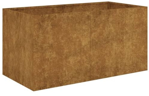 vidaXL Pflanzkübel, Wetterfestes Hochbeet für Garten Balkon Terrasse, Pflanzkasten Blumenkasten zum Selber Bauen, Pflanzbeet Gemüsebeet aus Metall, Cortenstahl