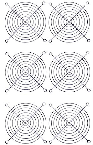 JUFUM 6 rejillas protectoras de alambre de metal para ventilador de carcasa de ordenador de 120 x 120 mm