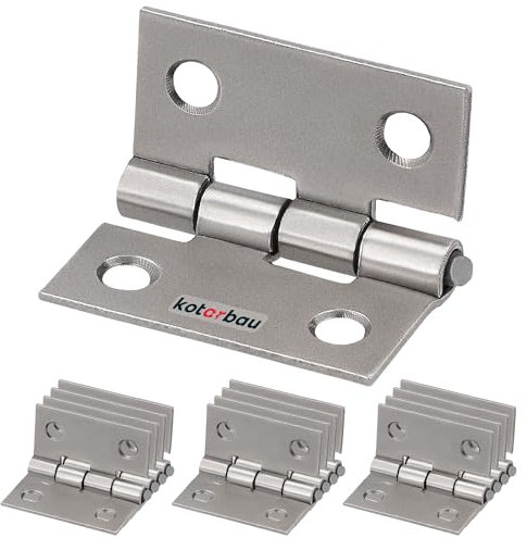 KOTARBAU® 12er Set Möbelscharnier 25 mm Möbelband Schrankscharnier Nickel Gerollte Scharniere Klappbar Klavierband Steckverbinder Kistenband Werkzeugkästen