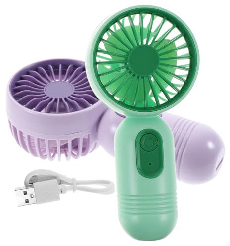 Cabilock 2pcs Usb Rechargeable Handheld Fan Mini Portable Cooling Fan for Travel Quiet Design Ergonomic Non- Handle for Outdoor Use and