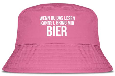 Prozente Momente Bring Mir Bier Fischerhut | Anglerhut | Sonnenhut | Sommer | Party | Lustige Sprüche | OneSize | Malle | hochwertig | Pink