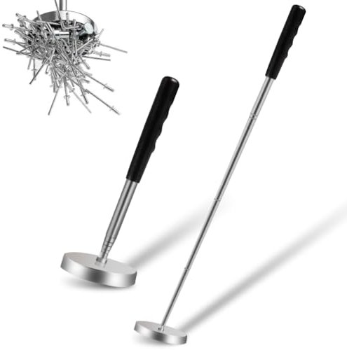 Editbar Elevador magnético telescópico de 100 cm, barra telescópica magnética de hasta 15,8 kg (35 lb), fuerte herramienta de recogida magnética de neodimio para clavos, tornillos y otros metálicos